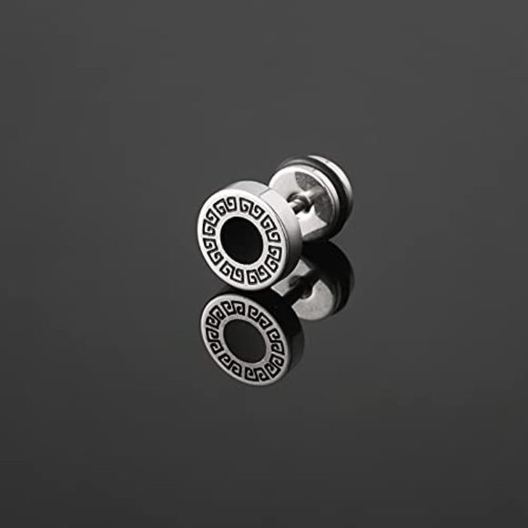 PUNK Goth Stainless Steel Stud Earrings - Picture 4 of 6